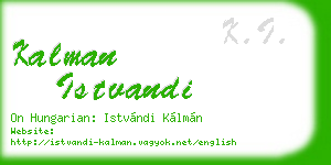 kalman istvandi business card