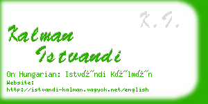 kalman istvandi business card